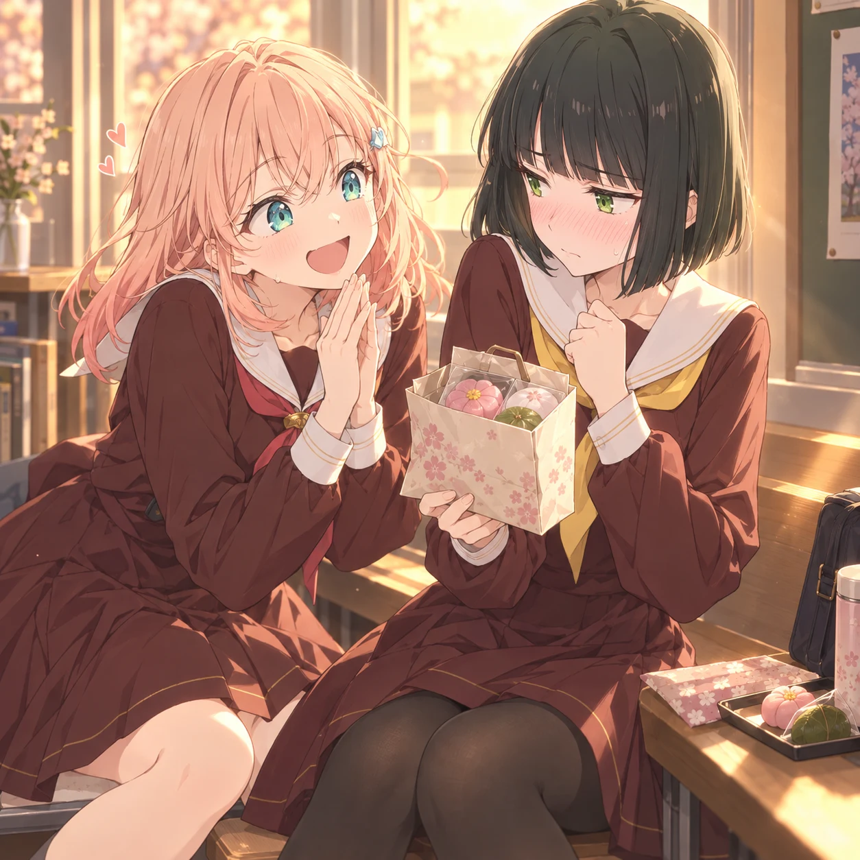 放課後、桜色のお菓子を君へ
